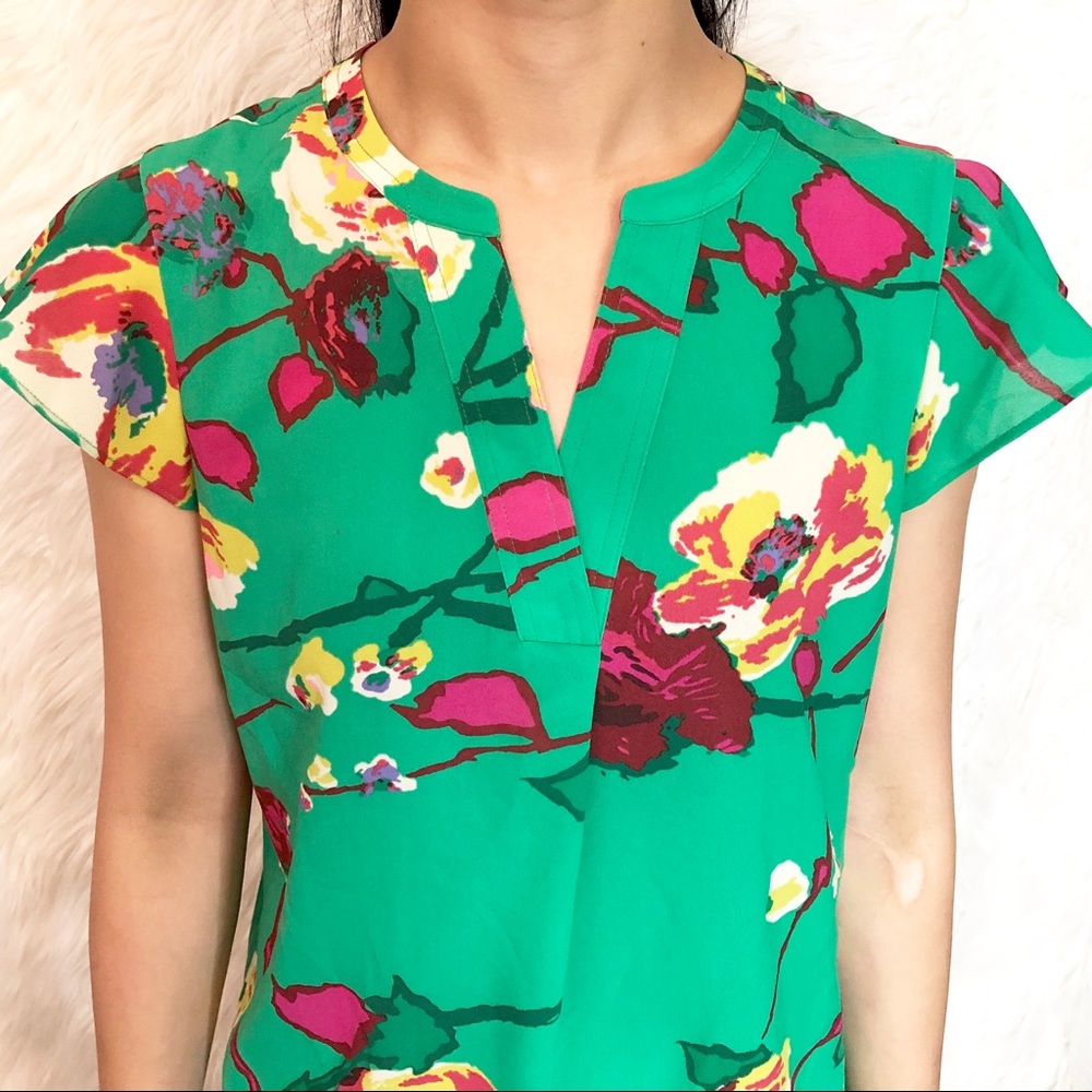 J. Crew floral chiffon blouse - Picture 6 of 8